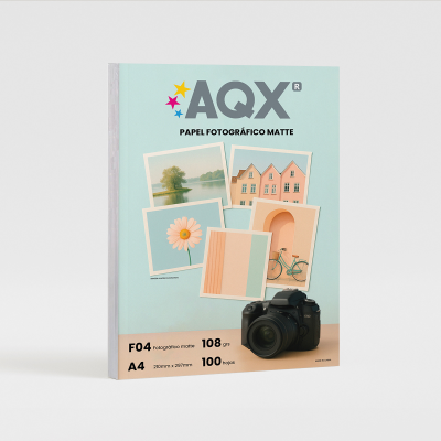 Papel Fotografico Matte A4 108grs por 100 Hojas AQX F04