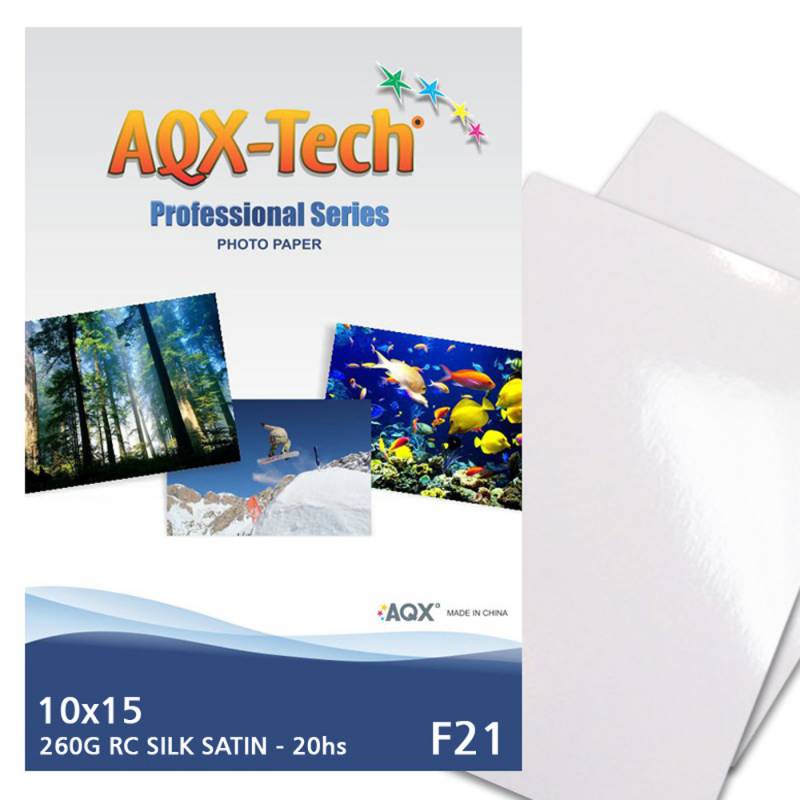 Papel Foto Pro Satinado RC 10x15 260grs por 20 Hojas AQX F21