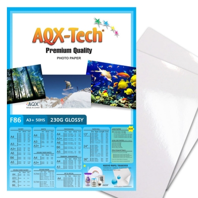 Papel Fotografico Glossy Brillante A3+ 230grs por 50 Hojas AQX F86