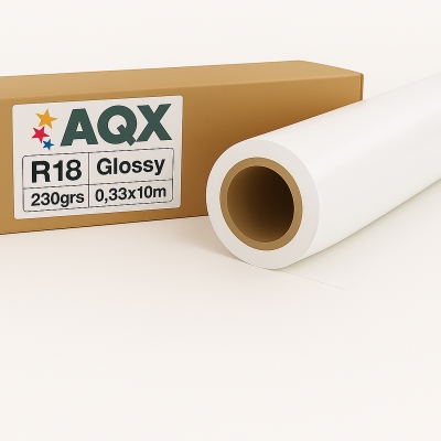 Rollo Fotografico Glossy Brillante 230gr 0,33x10 mts AQX R18