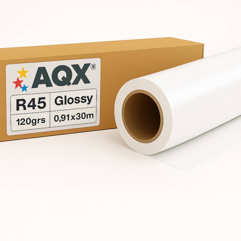 Rollo Fotografico Glossy Brillante 120gr 0,91x30 mts AQX R45