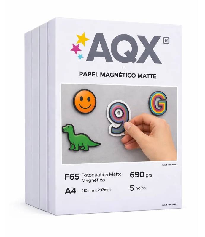 Combo Papel Fotografico Magnetico Imantado Matte A4 690grs por 25 Hojas AQX x5