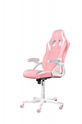 Silla de Oficina GM15 Rosa con detalles en Blanco - Mecanismo Mariposa