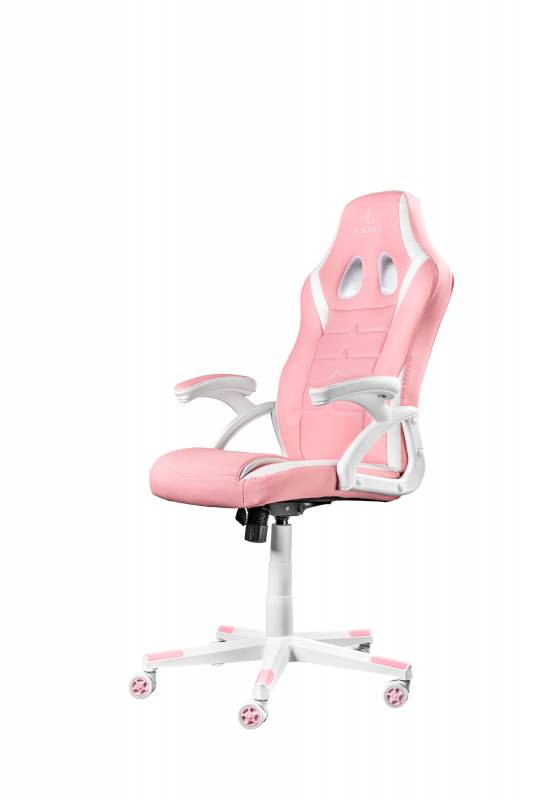 Silla de Oficina GM15 Rosa con detalles en Blanco - Mecanismo Mariposa
