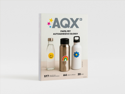Papel Blanco PET Film Autoadhesiva A4 por 100 Hojas AQX (ST7 x 5)
