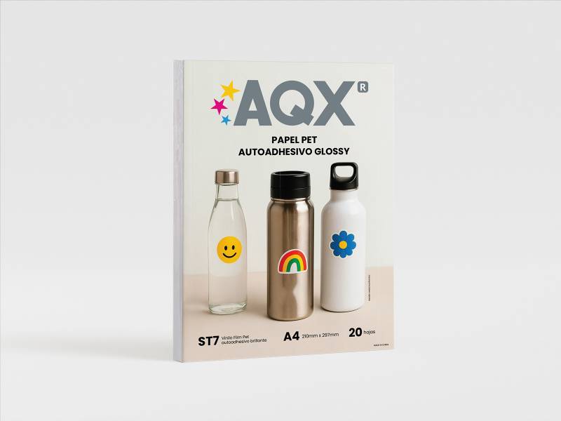 Papel Blanco PET Film Autoadhesiva A4 por 100 Hojas AQX (ST7 x 5)