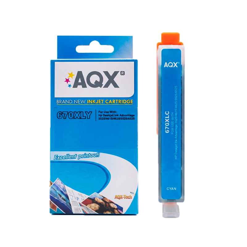 Cartucho Alternativo AQX-TECH 670 Cyan Para HP