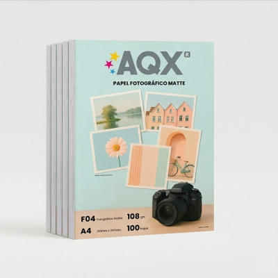 Combo Papel Fotografico Matte A4 108grs por 500 Hojas AQX F04x5