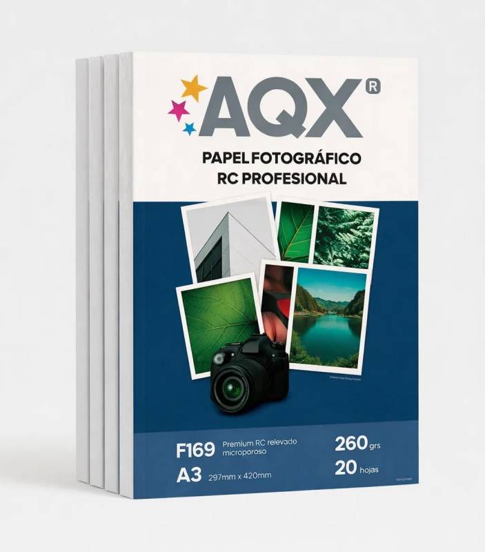 Pack Resma Papel Foto Pro RC Glossy Brillante Premium A3 260grs por 100 Hojas AQX F169