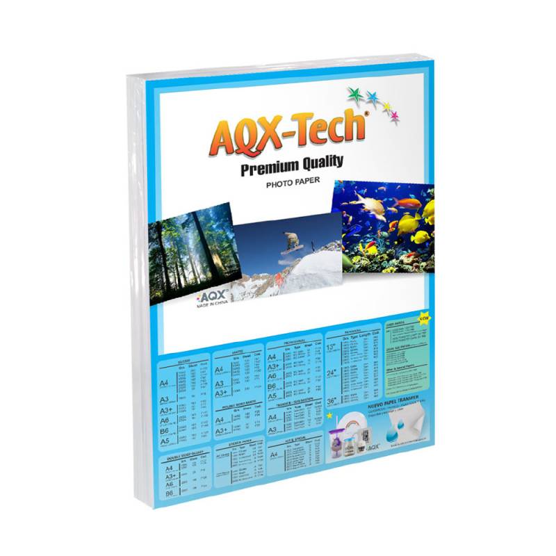 Papel Autoadhesivo Glossy Brillante A4 130grs por 1000 Hojas AQX F91