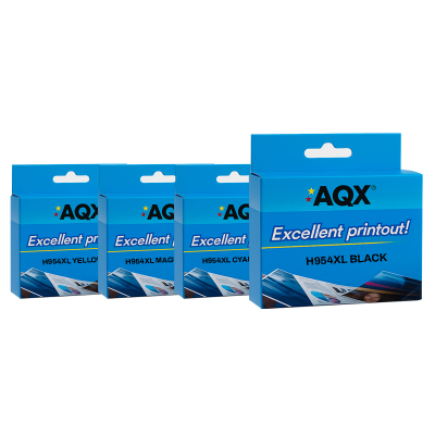 KIT Cartuchos AQX P/ HP 954xl x4 COLORES - Para HP 8710 / 8720
