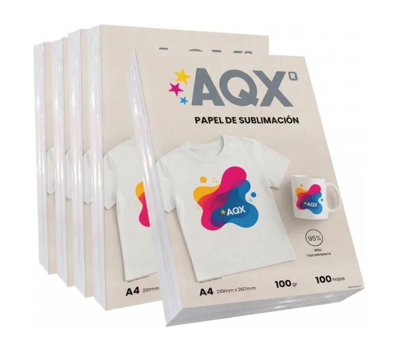 Combo Papel de Sublimacion A4 100grs por 1000 Hojas AQX SUBx10
