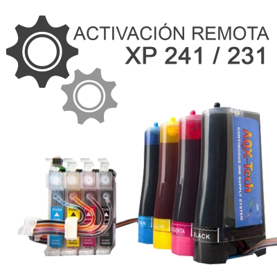 Sistema Continuo AQX Para Epson XP 241 231 431 con 400ml ACTIVACION REMOTA