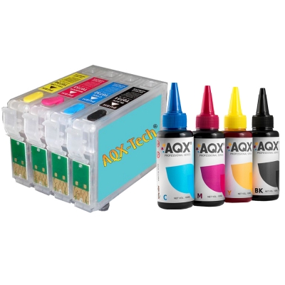 Cartuchos Recargables AQX Para Epson T25 TX125 135 + 400ml