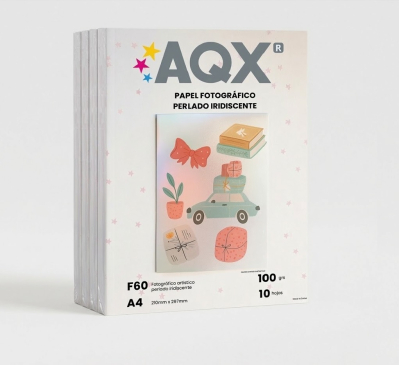 Papel Fotografico Blanco Brillante Iridiscente A4 Hoja Fina 100 Hojas AQX F60a