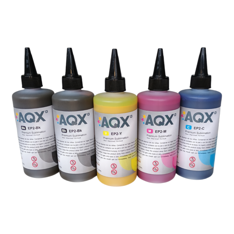 Combo Tinta Sublimacion Premium AQX-Tech por 1250 ml (250ml x 5) Cod. EP2
