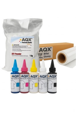 Combo DTF: Tinta 500ml + 1Kg Polvo DTF + Rollo 0,30x100m Glossy