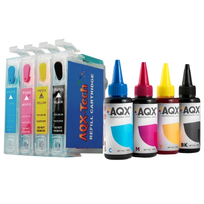 Cartuchos Recargables AQX Para Epson XP 231 241 + 400ml