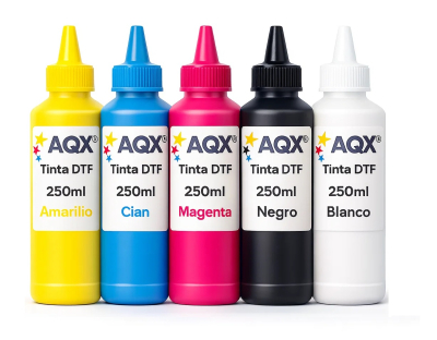 Combo Tintas Estampado DTF Profesional x 1250ml (250ml de cada color)