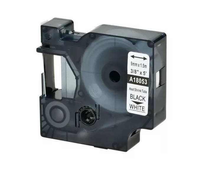 Cinta Rotuladora Termocontraible PG para Dymo 9MM*1.5M Negro sobe Blanco