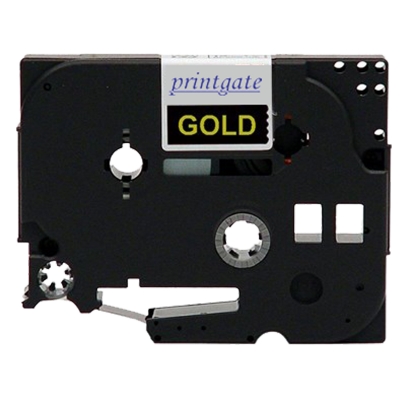 Cinta Rotuladora Printgate TZE 334 Dorado s/ Negro 12mm x 8m P/ Brother