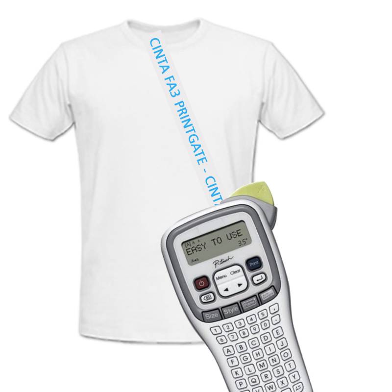 Cinta Rotuladora Printgate TZ FA3 Azul s/ Blanco Textil 12mm x 3m P/ Brother