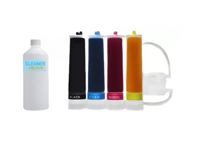 SISTEMA CONTINUO UNIVERSAL CON VALVULA PARA IMPRESORAS HP 2 CARTUCHOS con tinta + Clean Destapacabezales 100ml