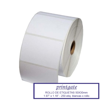 Rollo de Etiquetas Termicas 50mm x 30mm