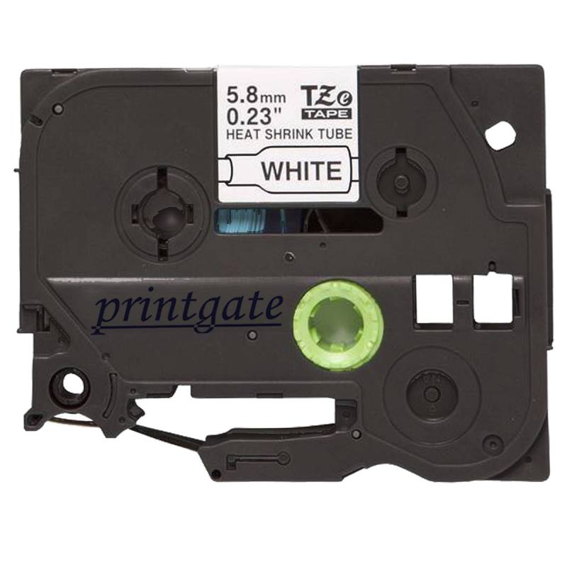 Cinta Rotuladora Printgate HS211 Negro s/ Blanco Termocontraible 5,8mm x 1,5m P/ Brother