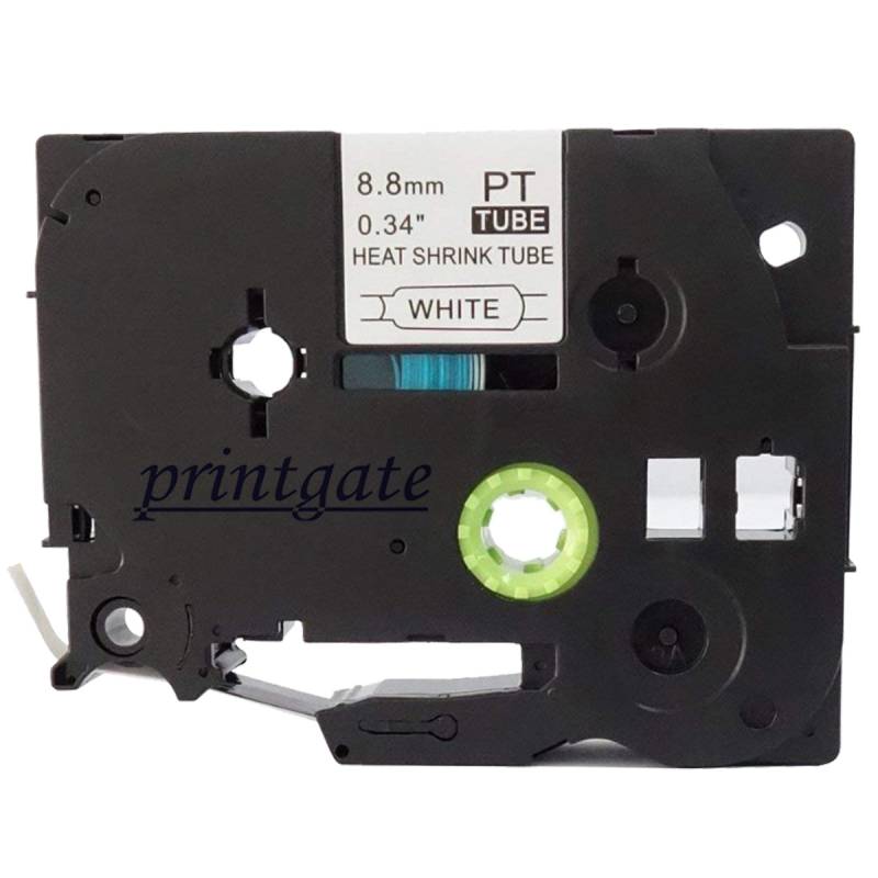 Cinta Rotuladora Printgate HS221 Negro s/ Blanco Termocontraible 8,8mm x 1,5m P/ Brother