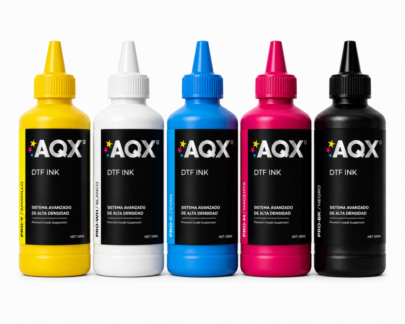 Combo Tintas Estampado DTF Línea PRO x 500ml (100ml de cada color)