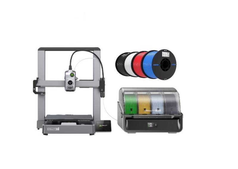 Impresora 3D Creality Hi Combo + Pack Filamentos x 4kg 1,75mm - Blanco, Negro, Azul y Rojo 1kg de Cada Color