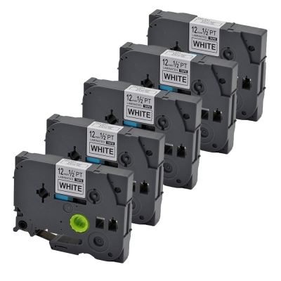 Cinta Rotuladora Printgate TZE 231 Negro s/ Blanco 12mm x 8m P/ Brother x 5