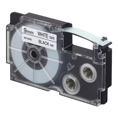 Cinta Rotuladora Printgate XR9WE Negro s/ Blanco 9mm x 8m Para Casio