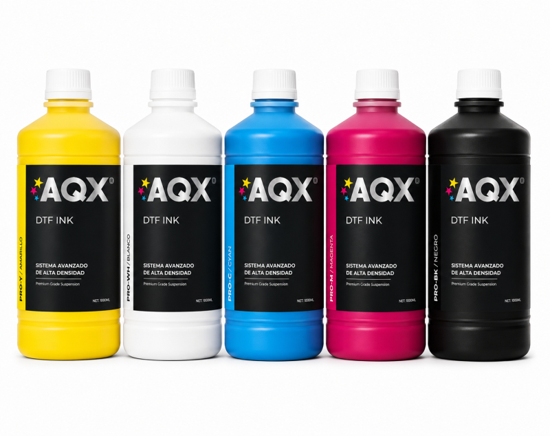 Combo Tintas Estampado DTF Línea PRO x 5000ml (1000ml de cada color)