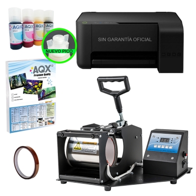 COMBO SUBLIMACION TAZAS - ESTAMPADORA PG EST-10 + IMPRESORA EPSON L3210 + INSUMOS