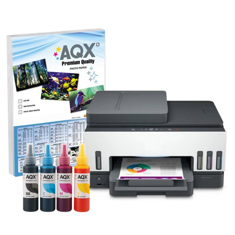 Impresora HP Multifuncion Ink Tank 790 + Tinta Aqx Alternativa 1L