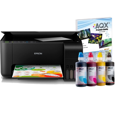 Impresora Sublimacion Multifuncion Epson L3250 Sist Cont Orig + 1 Litro AQX-Tech Sublimacion Premium
