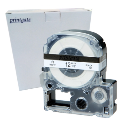 Cinta Rotuladora Printgate LC4WBN9 Negro s/ Blanco 12mm x 8m P/ Epson