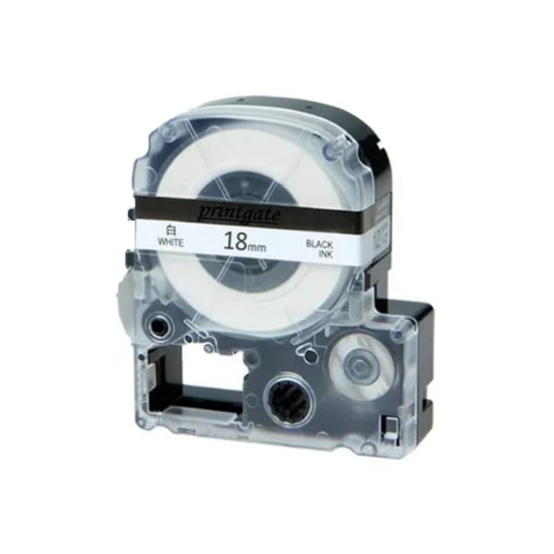 Cinta Rotuladora Printgate LC5WBN9 Negro s/ Blanco 18mm x 8m P/ Epson
