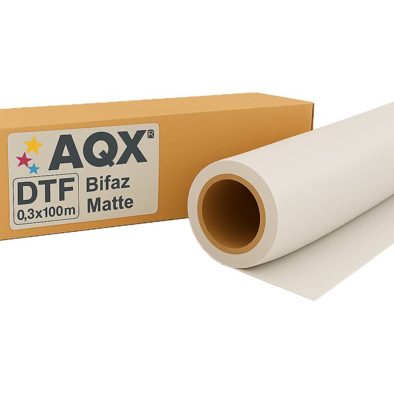 PET DTF Rollo Film Matte Doble Faz 30cm x 100mt AQX