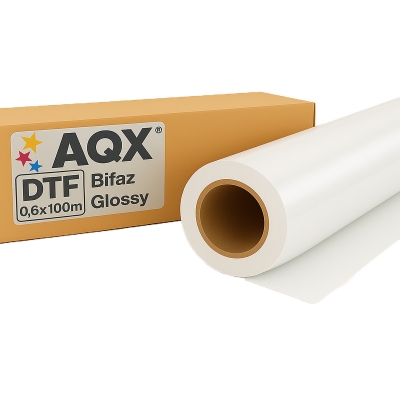 PET DTF Rollo Film Glossy Doble Faz 60cm x 100mt AQX