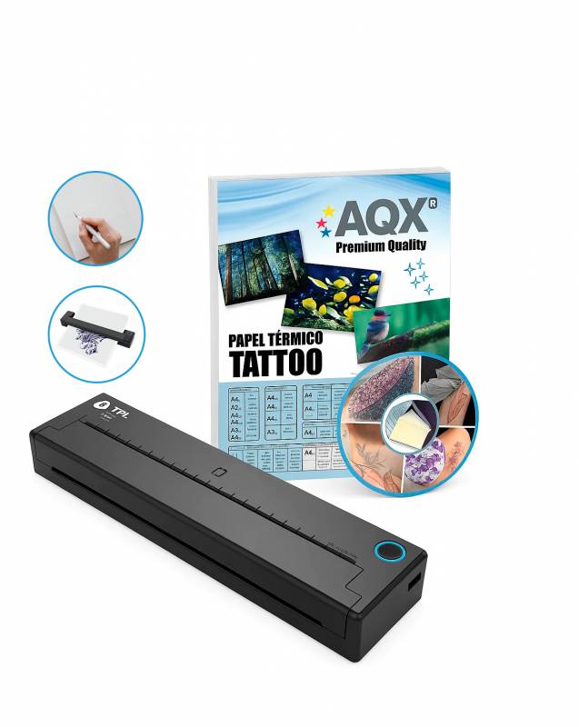 Impresora Termal Tatoo TL-TP-820-Bluetooth GYG + Papel Tattoo x 20 hojas